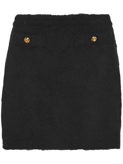High-Waisted Bouclé Miniskirt