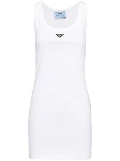 Logo-Plaque Ribbed-Knit Minidress