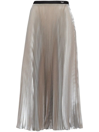 Voile Pleated Midi Skirt