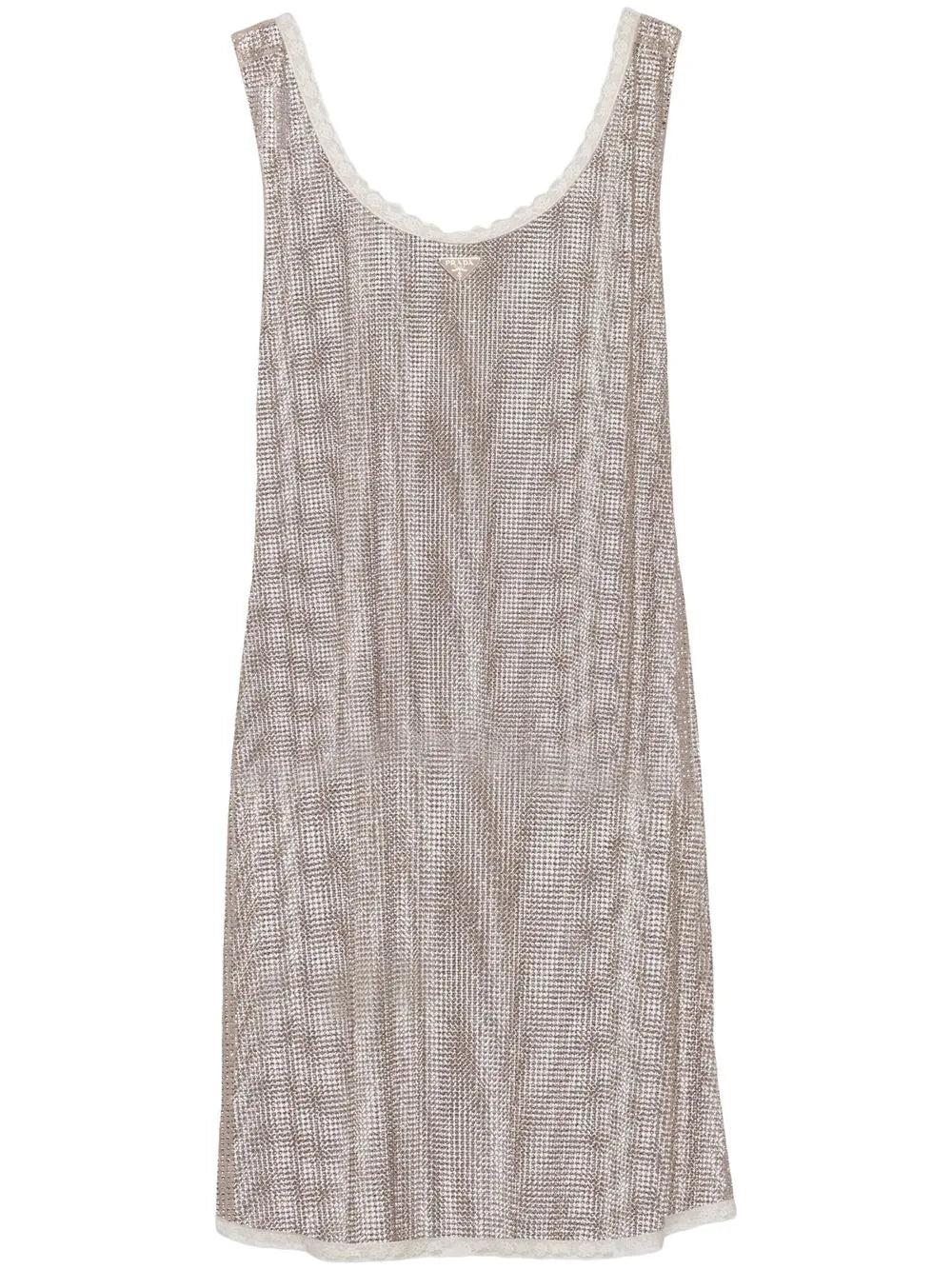 Rhinestone-Embellished Mesh Minidress