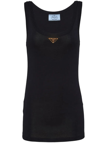 Ribbed-Knit Jersey Tank Top