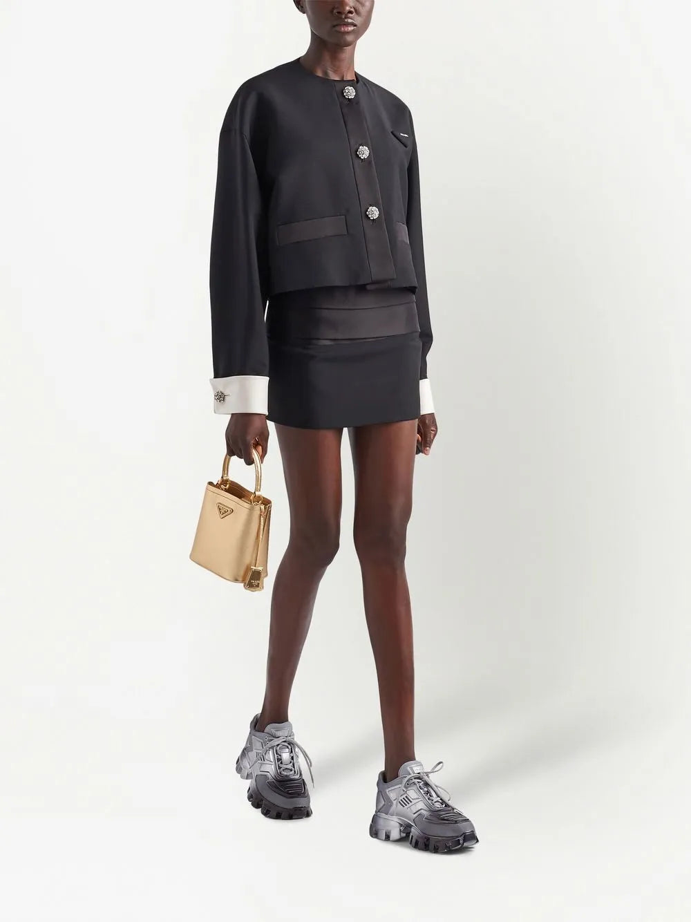 Triangle-Logo Panelled Miniskirt