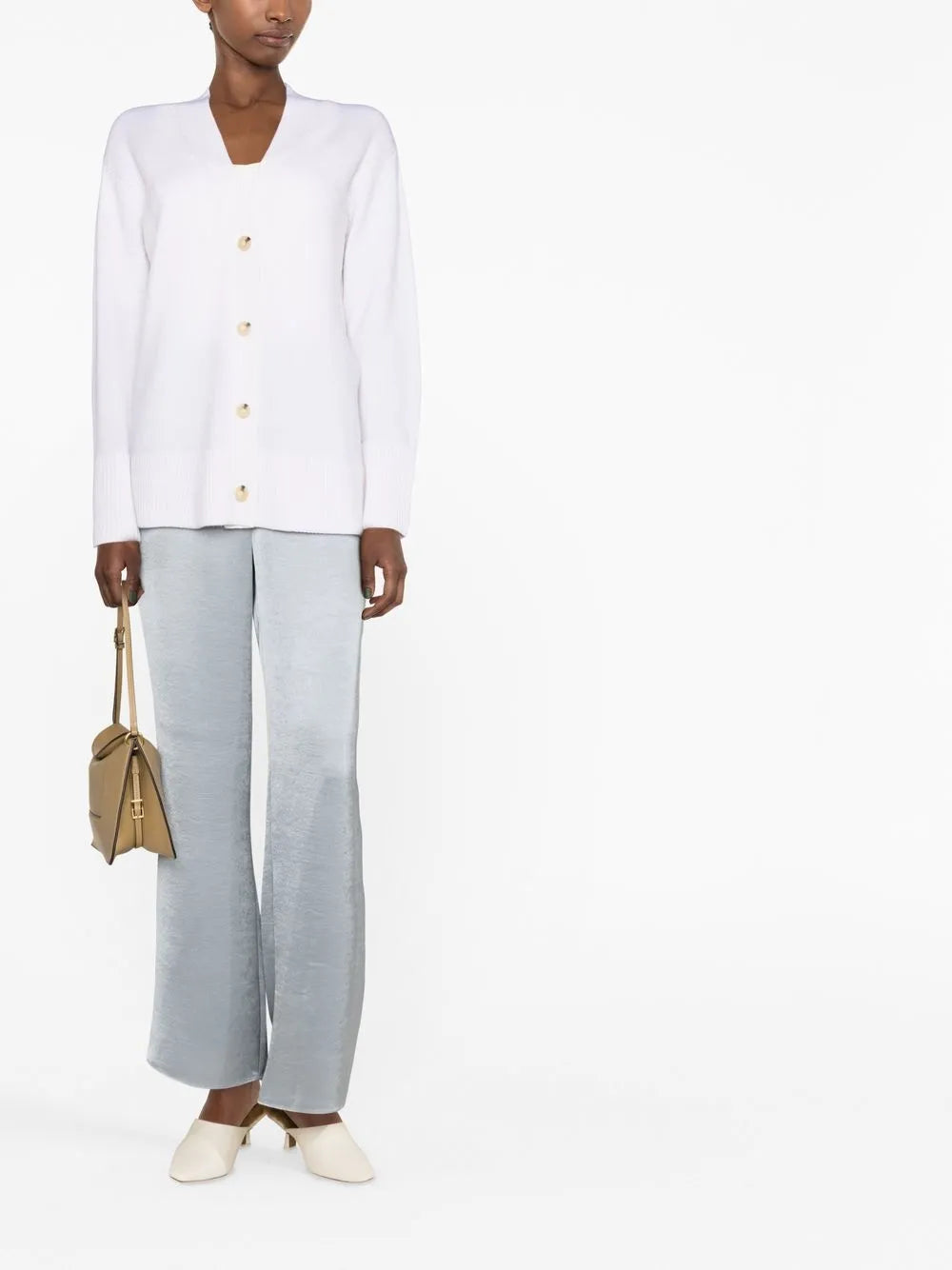 High-Waisted Flared Trousers