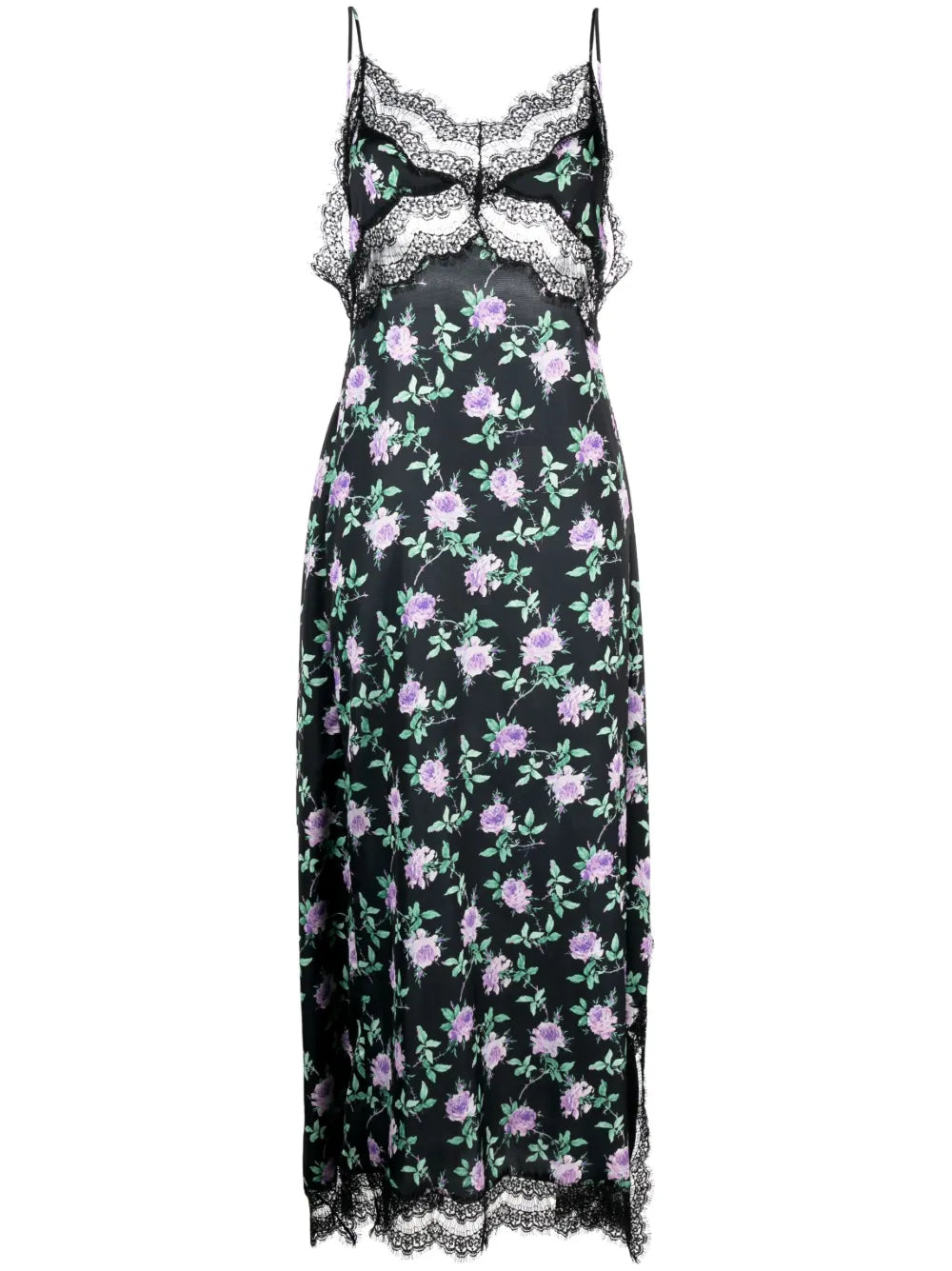 Rose-Print Slip Maxi Dress