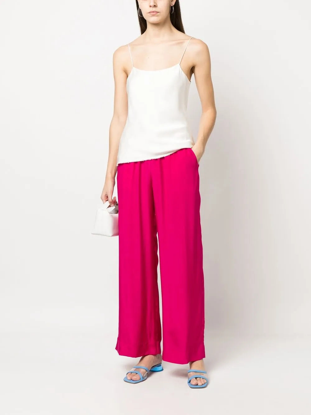 Straight-Leg Silk Trousers