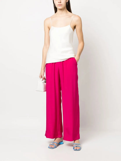 Straight-Leg Silk Trousers