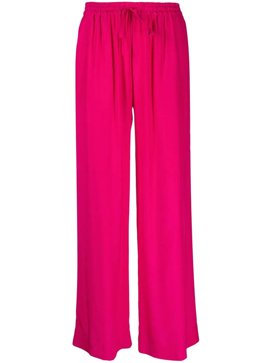 Straight-Leg Silk Trousers