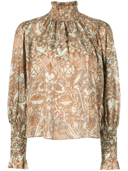Floral-Print Blouse