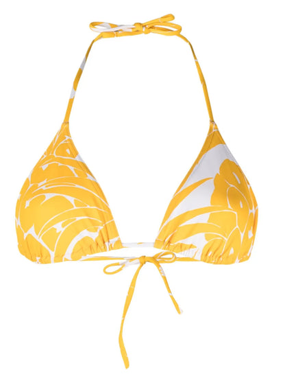 Epice Leaf-Print Triangle Bikini Top