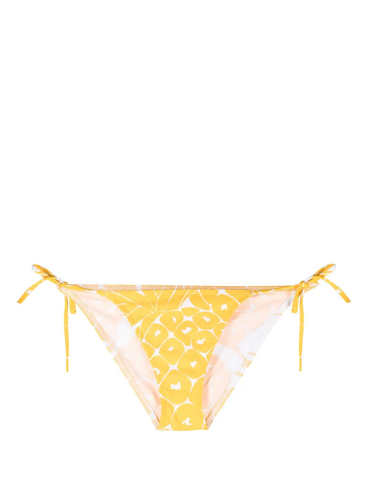 Regal Leaf-Print Bikini Bottoms