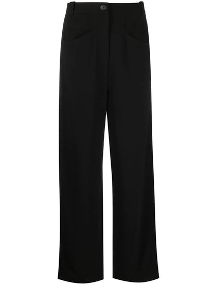 High-Waisted Straight Leg Trousers