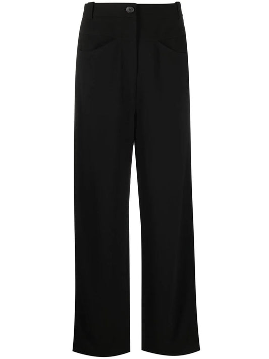 High-Waisted Straight Leg Trousers