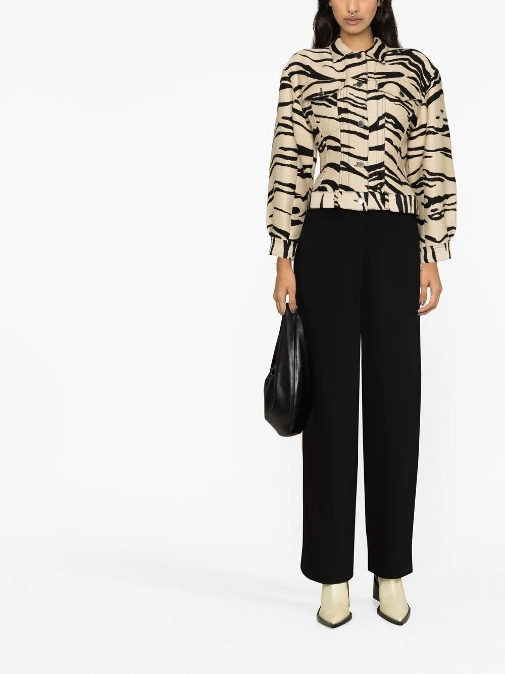 High-Waisted Straight Leg Trousers