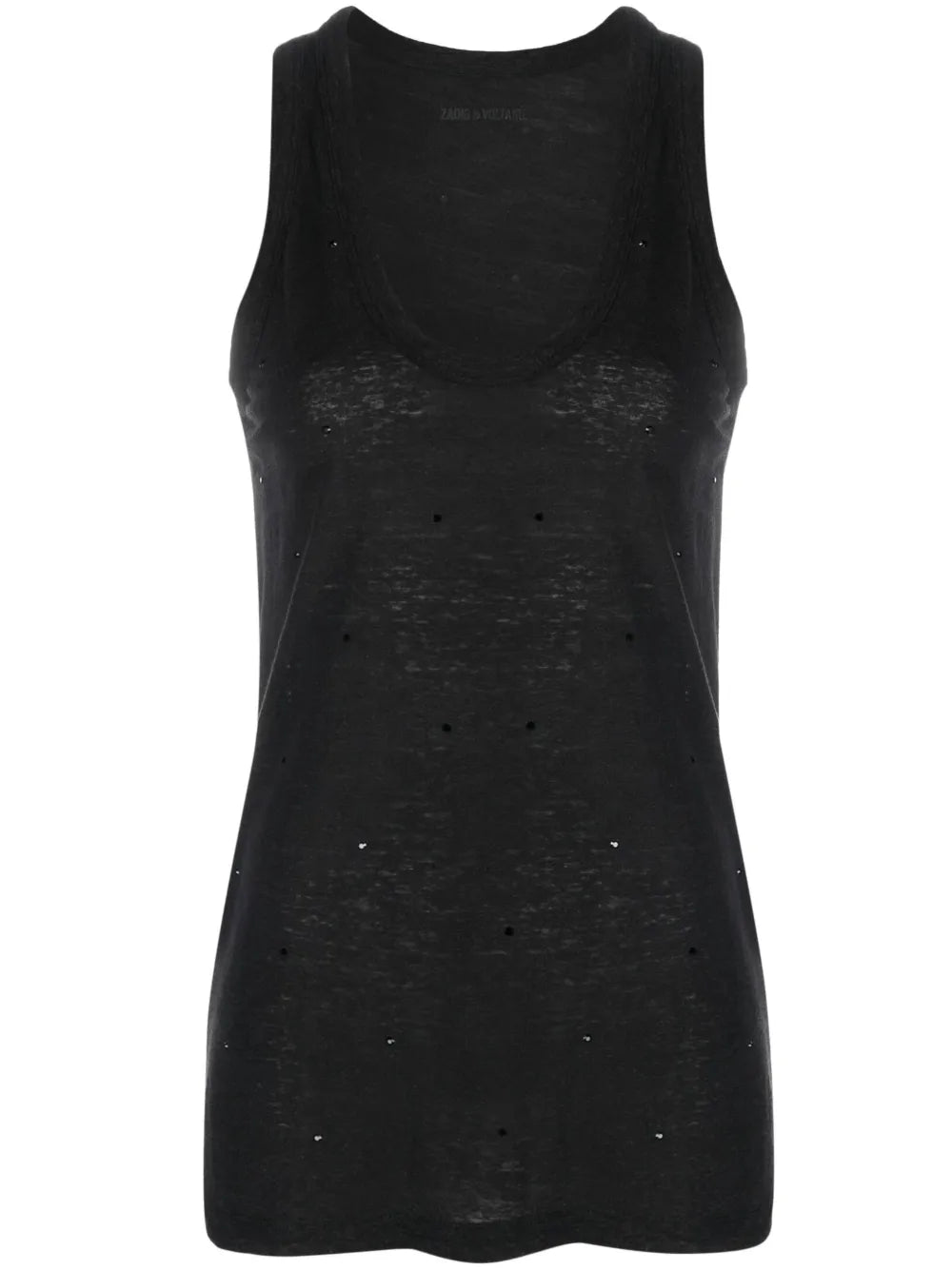 Crystal-Detailing Scoop-Neck Tank Top