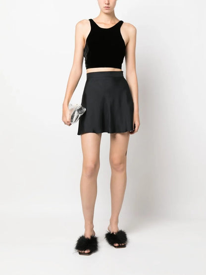 Flared Silk Mini Skirt