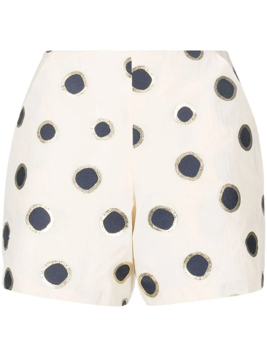 Polka Dot-Print High-Waisted Shorts