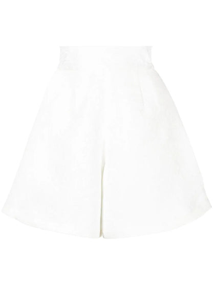 Floral-Pattern High-Waisted Shorts