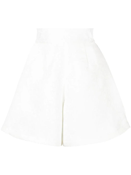 Floral-Pattern High-Waisted Shorts