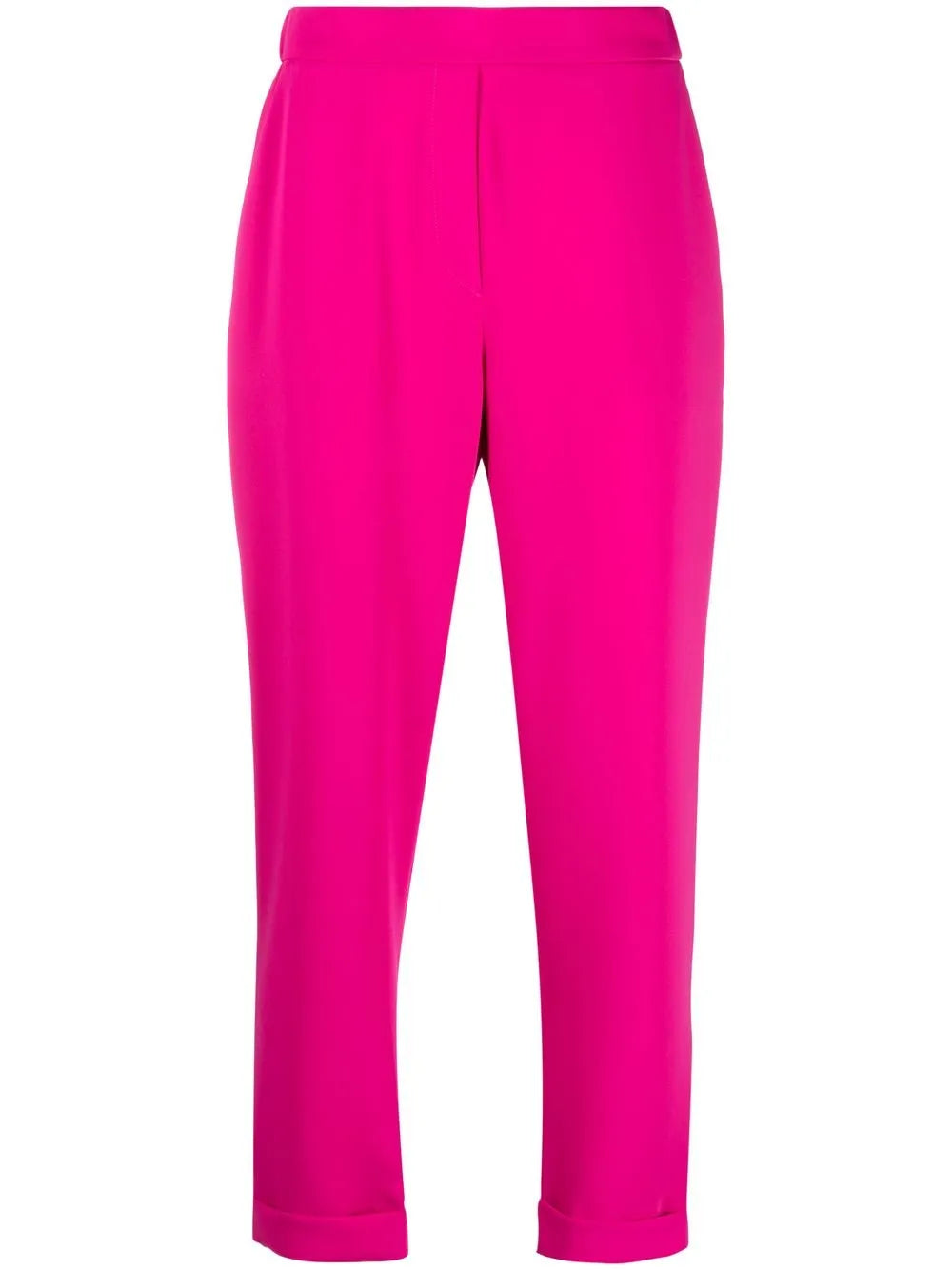 Elasticated-Waist Tapered Trousers