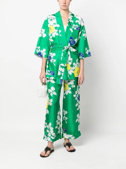 Floral-Print Wide-Leg Trousers