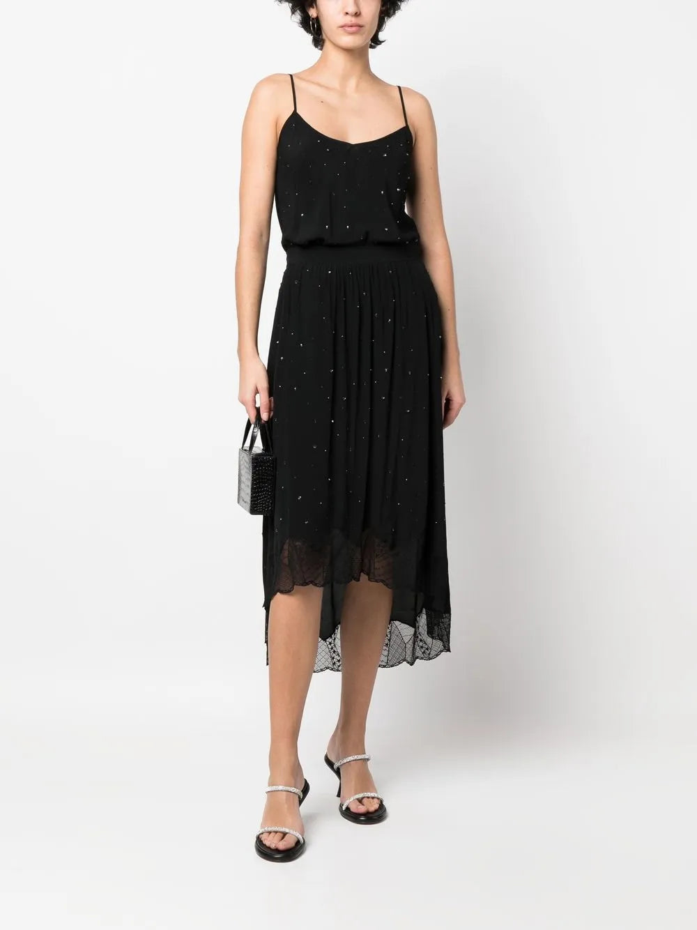 Crystal-Embellished Midi Skirt
