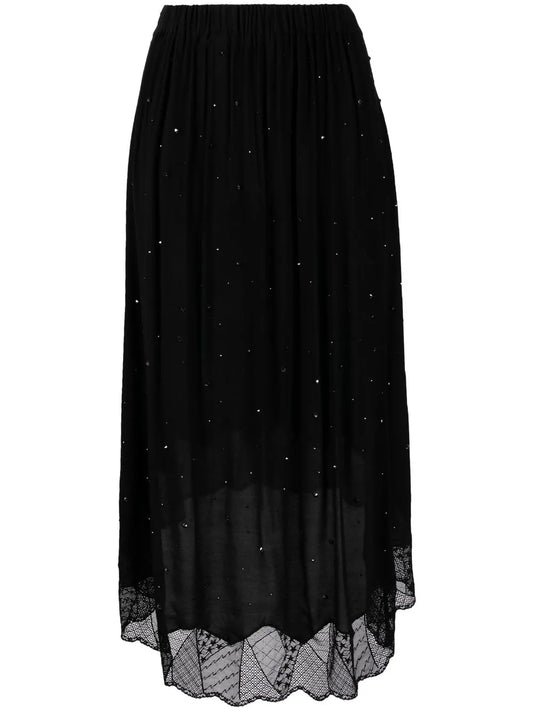 Crystal-Embellished Midi Skirt
