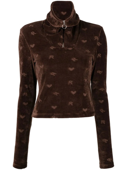 Mona Velour Long-Sleeved Top