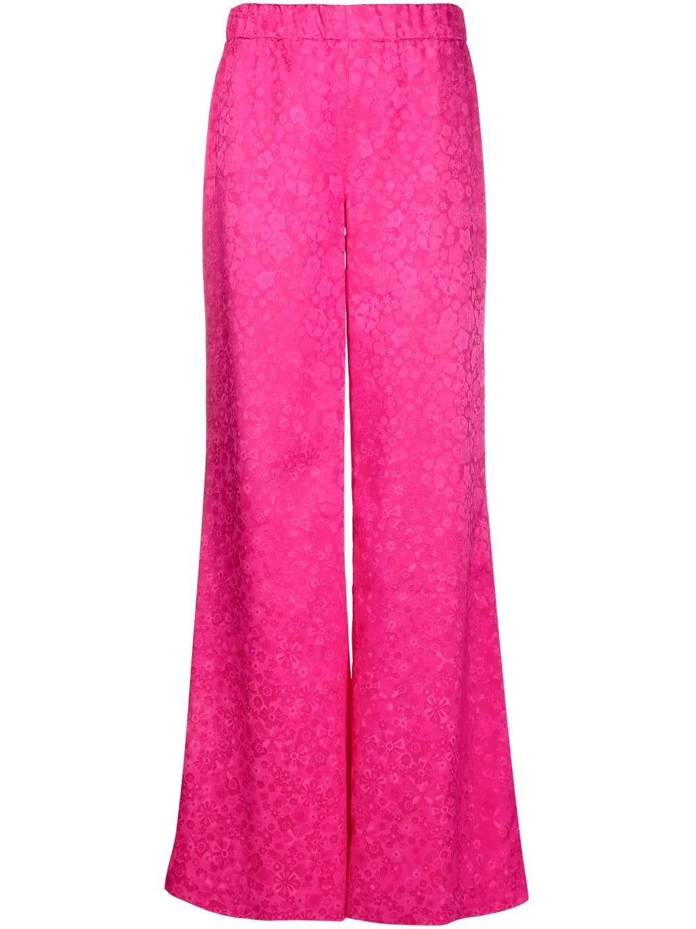 Floral-Jacquard Wide-Leg Trousers