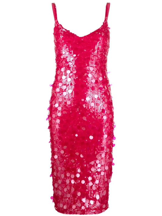 Sequin-Embellished Midi Dress