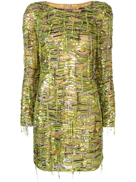 Sequin-Embellished Minidress