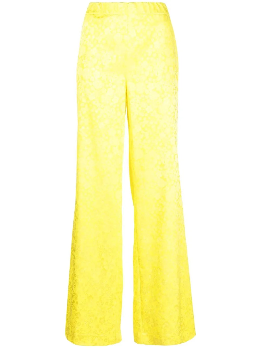 Floral-Jacquard Wide-Leg Trousers