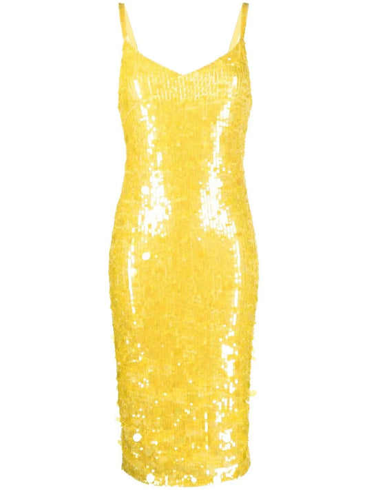 Sequin-Embellished Midi Dress