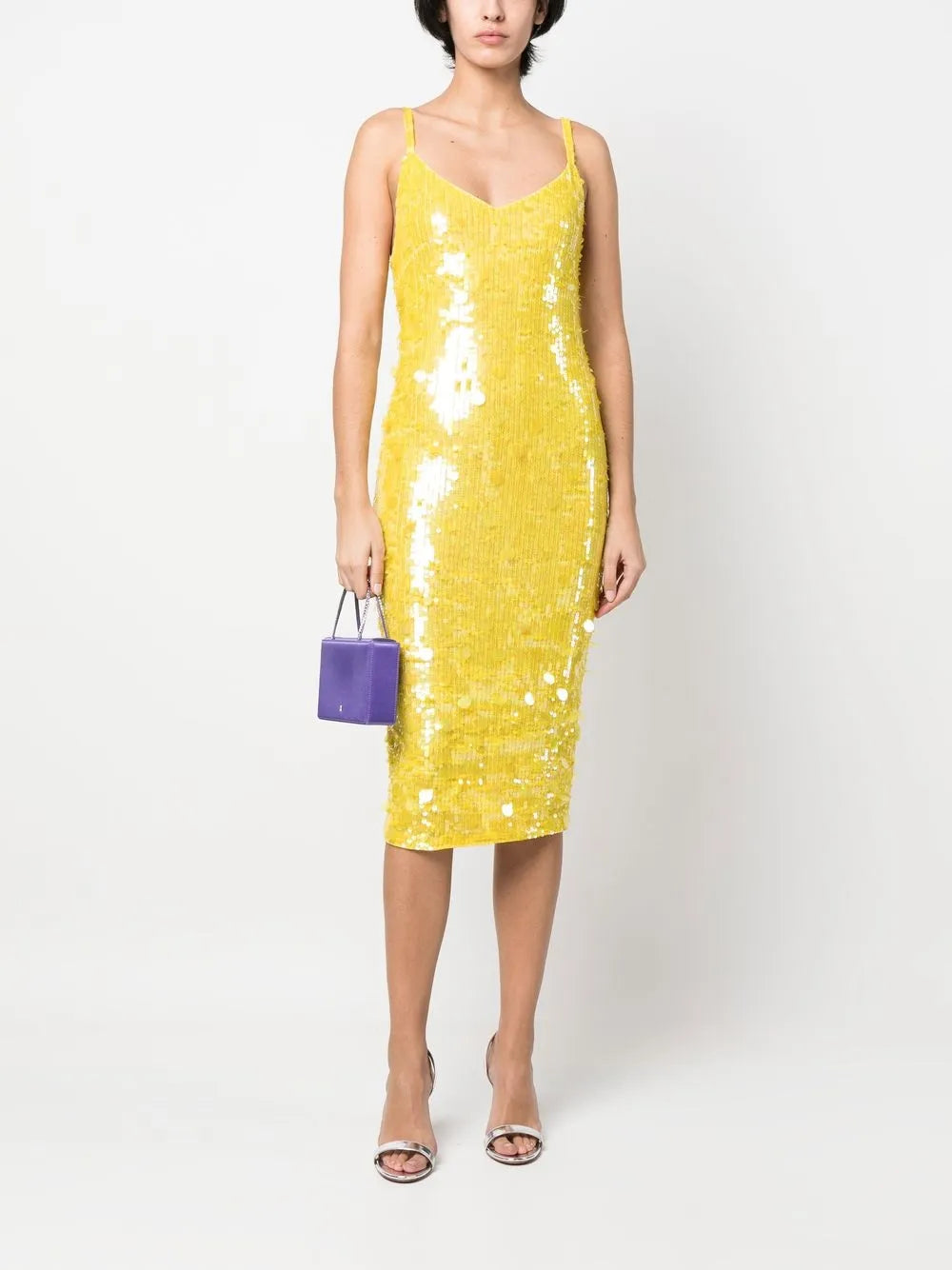 Sequin-Embellished Midi Dress