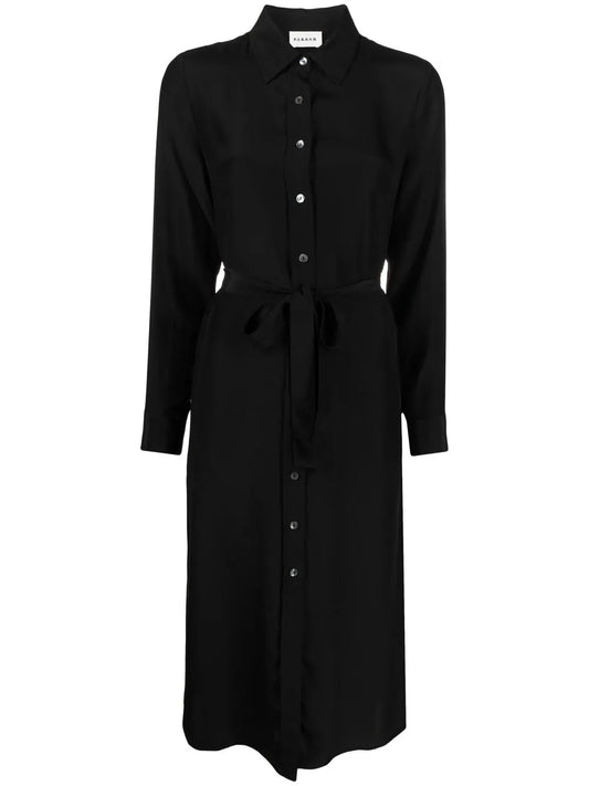 Belted Silk Shirt Dress