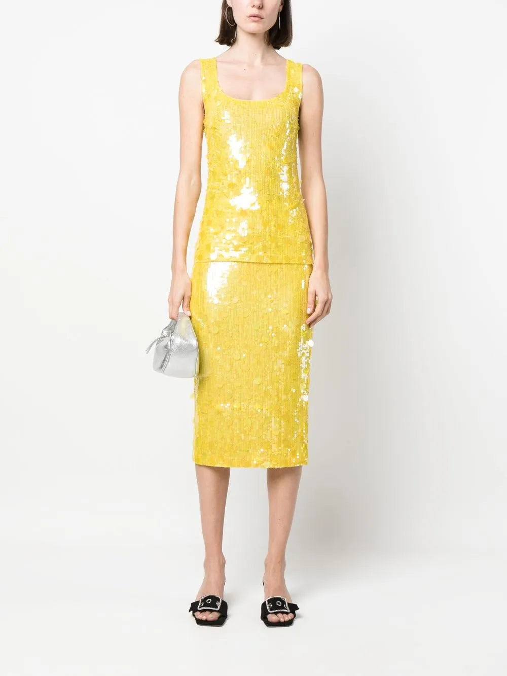 Sequin-Embellished Midi Skirt