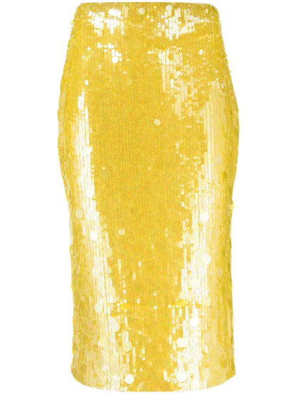 Sequin-Embellished Midi Skirt