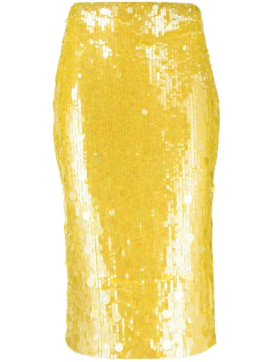 Sequin-Embellished Midi Skirt