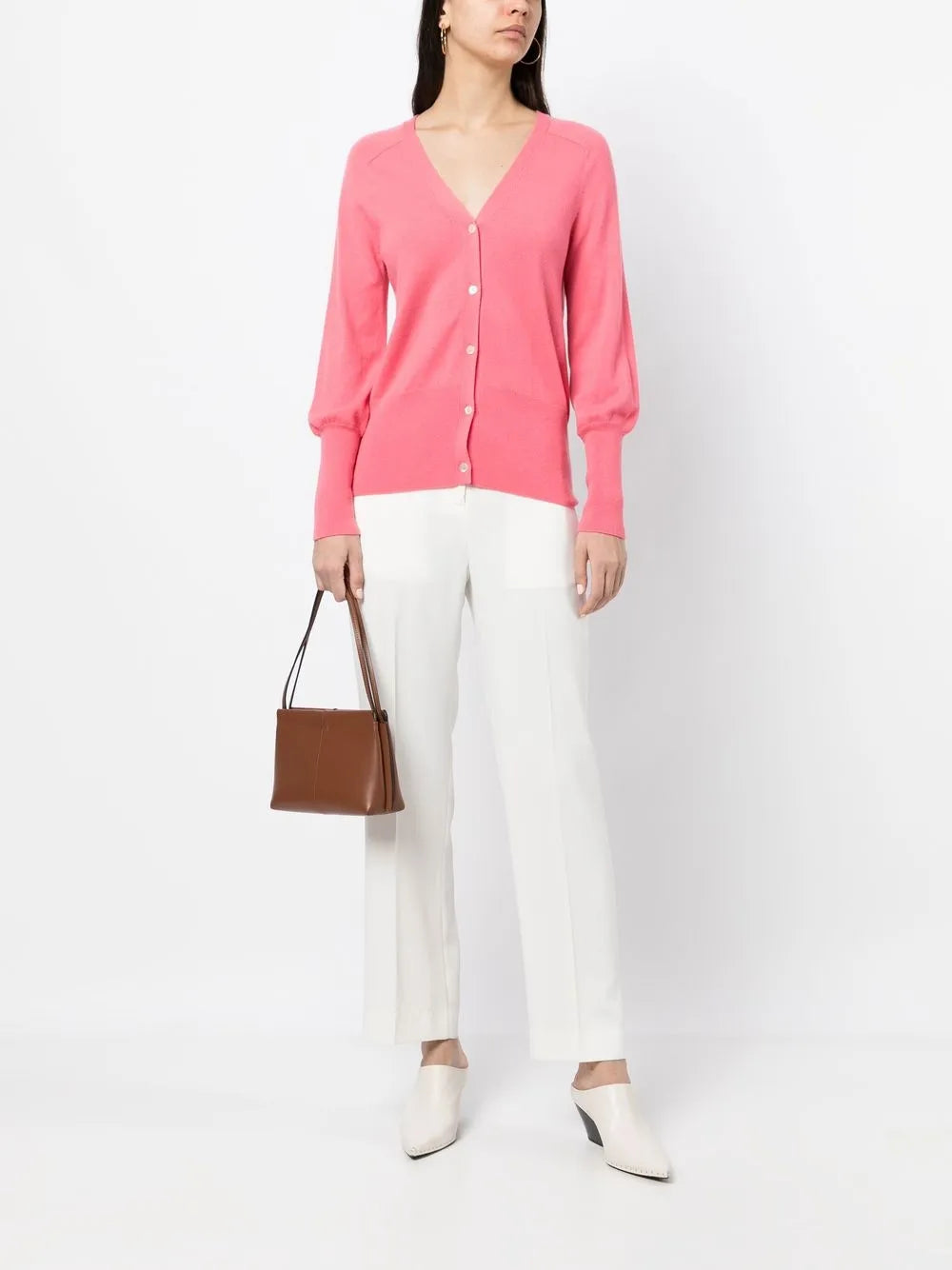 Fine-Knit V-Neck Cardigan