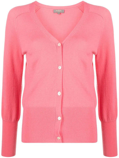 Fine-Knit V-Neck Cardigan