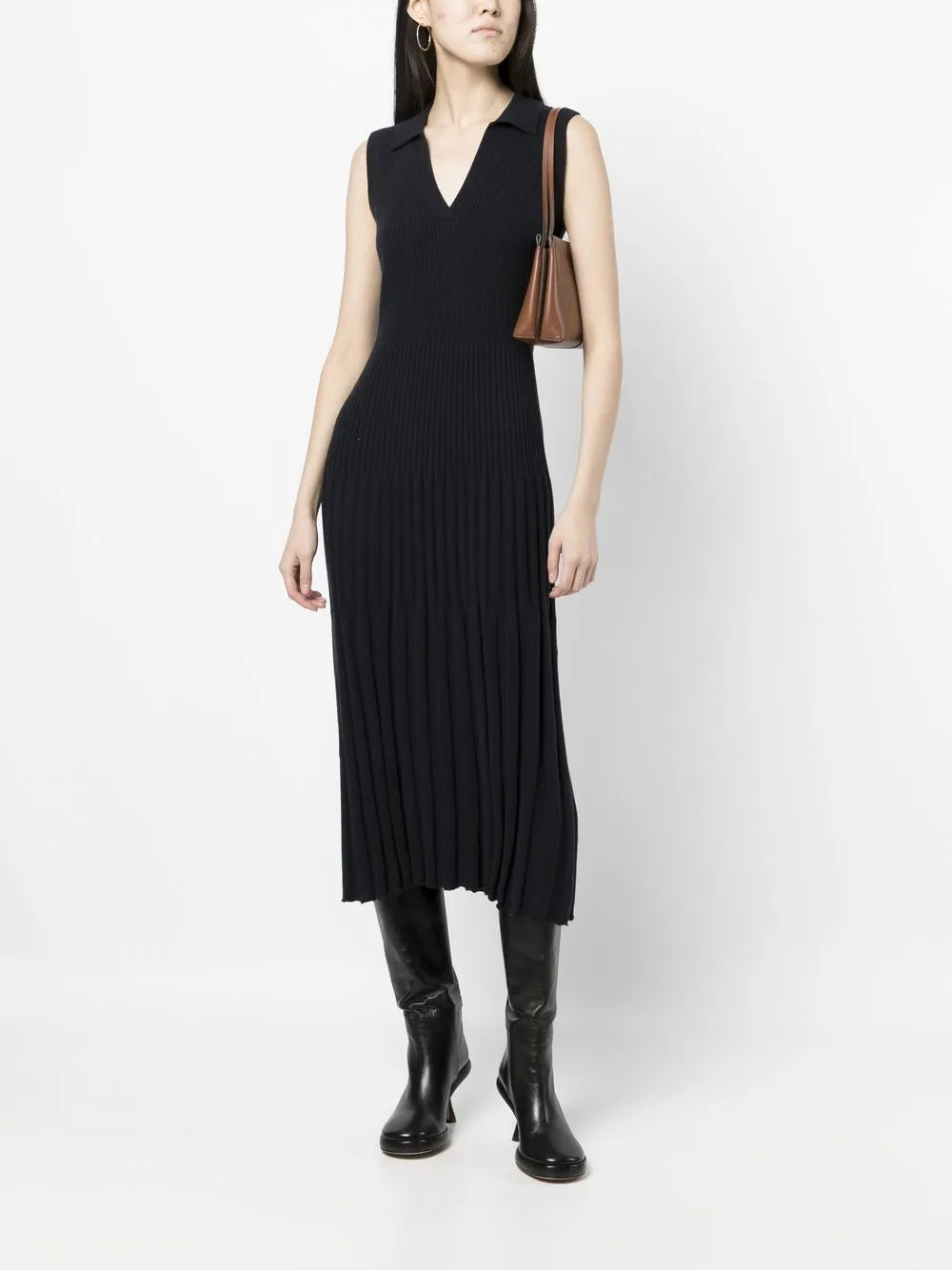 Ribbed-Knit Cashmere Midi Dress