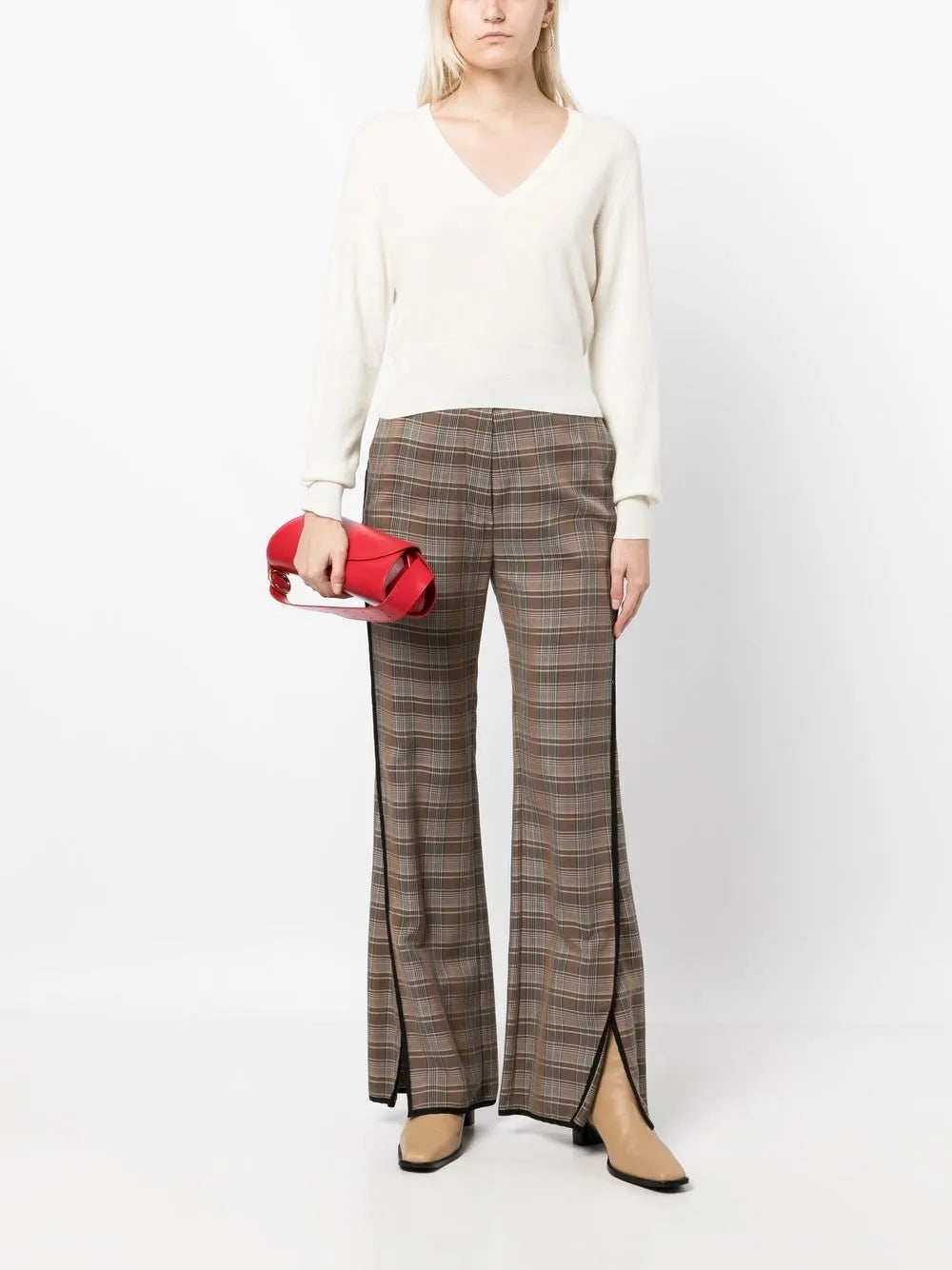 Cropped V-Neck Jumper