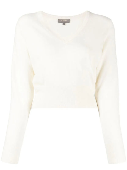 Cropped V-Neck Jumper