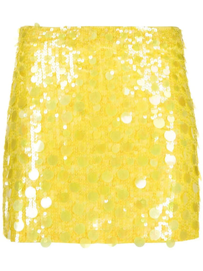 High-Waisted Sequin-Embellished Skirt