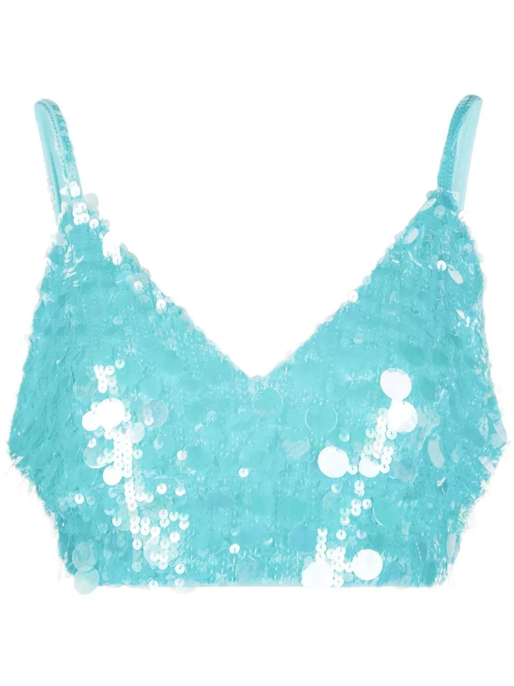 V-Neck Sequin Embellished Crop Top