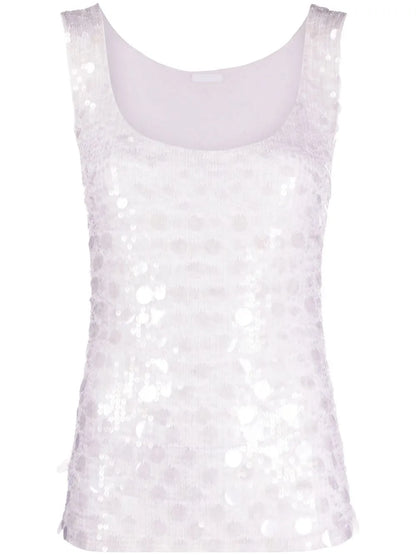 Sequin-Embellished Tank Top