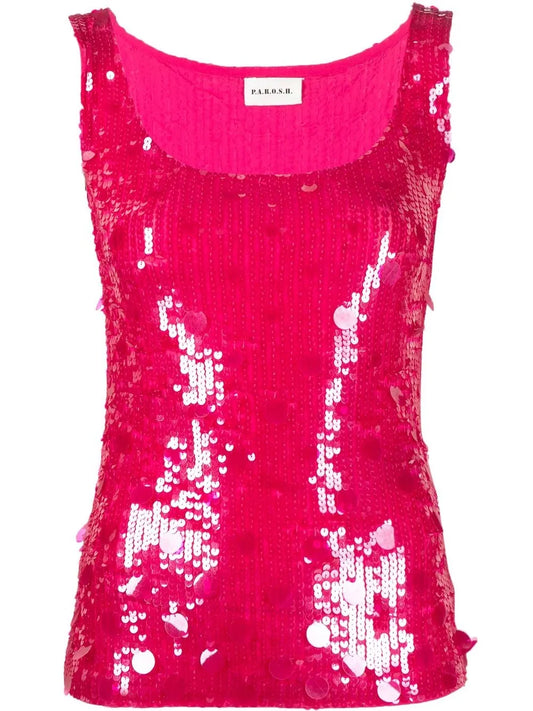Sequin-Embellished Tank Top