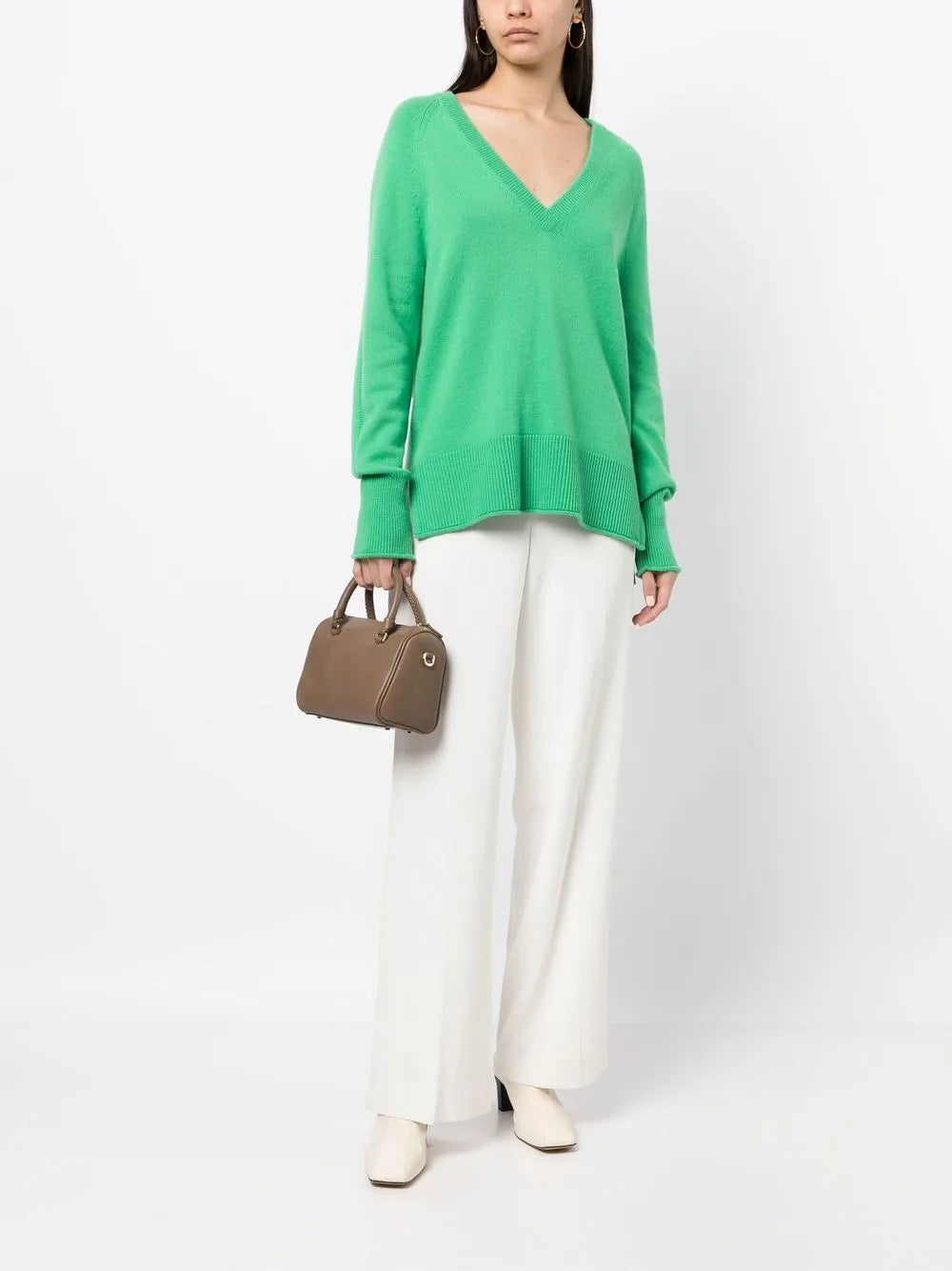 Fine-Knit V-Neck Jumper