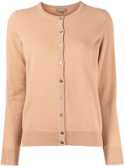 Round Neck Long-Sleeved Cardigan
