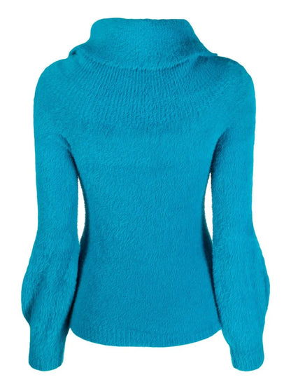 Roll-Neck Puff-Sleeve Jumper
