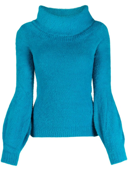 Roll-Neck Puff-Sleeve Jumper